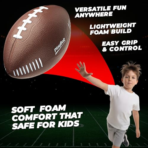 7.25" Mini Foam Football for Kids & Toddlers - Easy Grip Small Youth Sports Ball - Soft Foam Footballs for Little Hands Sports Play - Toy Gifts for Boys & Girls