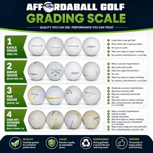 Afford-A-Ball Golf - Hit Away Used and Recycled Shag Golf Balls (50, 100, 300 Count) - Miscellaneous (2A) Golf Supplies for Men & Women - Backyard Practice