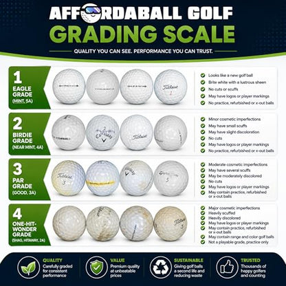Afford-A-Ball Golf - Hit Away Used and Recycled Shag Golf Balls (50, 100, 300 Count) - Miscellaneous (2A) Golf Supplies for Men & Women - Backyard Practice