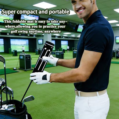 Golf Putting Mat,Putting Matt for Indoors Golf Putting Practice,Perfect Golf Alignment Track Putting Aid for Putter Training,Golf Putting Mat Practice in Office,Patio,Home and Yard