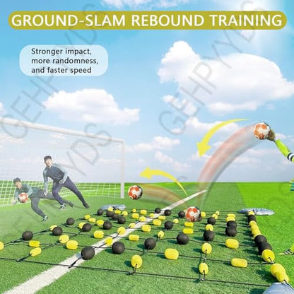 6.5 * 5.2/9.2ft Ball Deflector,Floor Matrix Ball Deflector, Goalkeeper Training Equipment + 4 Water Bags, Unpredictable Reflex Training for Reflexes and Agility 2 * 1.6m(6.5 * 5.2ft)