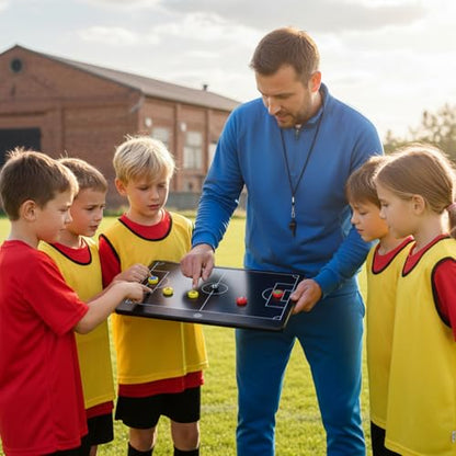 Magnetic Soccer Coaching Board Laelr 16 inch LCD Soccer Coach Tactical Board with Stylus Pen 27 Magnetic Marker Kits Football Coach Writing Tablet for Strategy Planning Training Coach Gifts