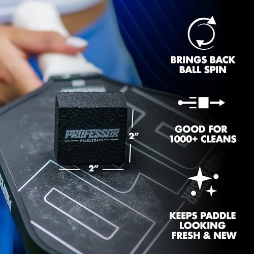 Professor Pickleball - Carbon Cleaner, Premium Pickleball Paddle Eraser for Raw Carbon Fiber Paddles, Effortless Residue Removal, Quick & Effective, Eliminates Ball Residue, Dirt, Scratches - color: 2-Pack (Save $3)