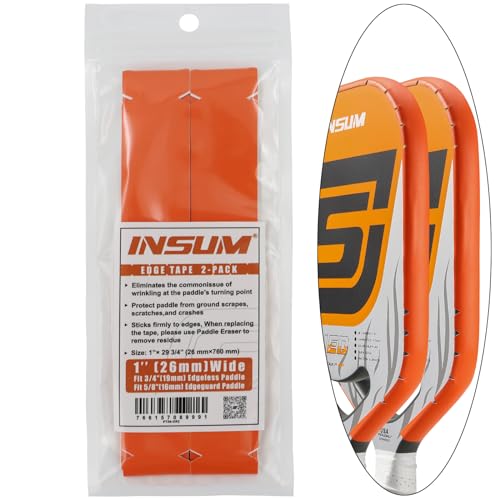 INSUM Pickleball Paddle Edge Guard Tapes Protection Tapes, Pre-Cut V, 20/23/26mm Width Protective Tapes for All Thickness Edges - color: Orange, size: Width 26mm