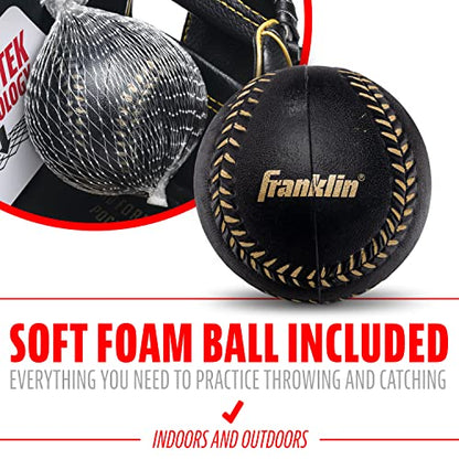 Franklin Sports Kids Baseball Glove + Foam Ball Sets - Meshtek Youth Teeball Gloves for Kids + Toddlers - Left + Right Hand Throw - 9.5" Inch - color: Black/Gold