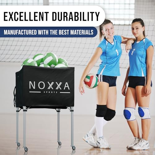 Volleyball Cart with Wheels - Portable Volleyball Ball Cart Bag on Wheels, Collapsible Sports Ball Equipment Storage Cart for Volleybal, Indoor and Outdoor.