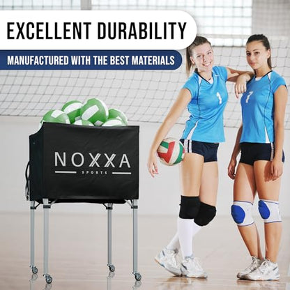 Volleyball Cart with Wheels - Portable Volleyball Ball Cart Bag on Wheels, Collapsible Sports Ball Equipment Storage Cart for Volleybal, Indoor and Outdoor.