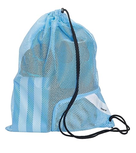 Sporti Swimming Equipment Bags, Mesh Drawstring Backpack,Swim Bag for Swimmers,Mesh Backpack for Beach - color: Aqua, style: 2. Mesh Bag With Zipper Pocket