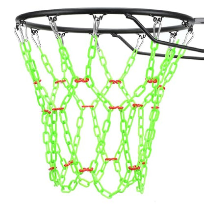 Basketball Net Replacement Heavy Duty,Resin Material, Anti-Rust Use Indoor Outdoor Standard 12-Ring Basketball Hoop