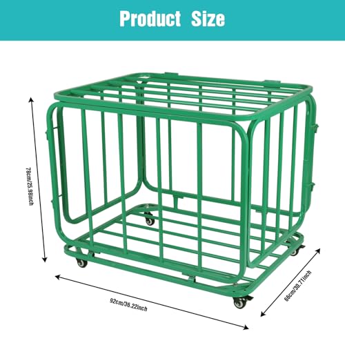 Rolling Sports Ball Storage Cart with Wheels & Lid Portable Foldable Sports Basket for Gyms Schools Clubs Indoor and Outdoor