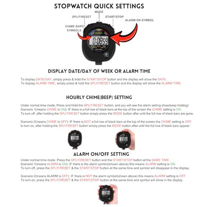 2 Pack Digital Stop watch Timer with 2 Whistle Set | Water resistant Stopwatch with Large Display Date, Time & Alarm | Sports Stopwatch for Swimming, Running and Fitness | Perfect for Coaches | Black