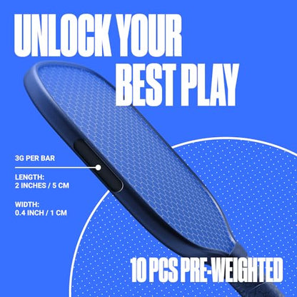 SPORTBIT Lead Tape for Pickleball Paddles with 3M Adhesive - 3g Weighted Bars Pickleball Lead Tape for Paddle - Maximize Power, Control, & Swing Speed - Premium Pickleball Edge Guard Tape