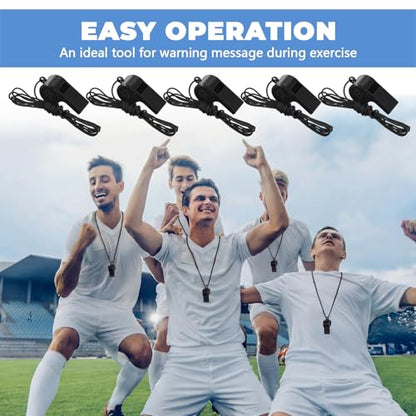 Arrowbash 500 Pcs Plastic Whistles Bulk with Lanyard Loud Crisp Sound Sports Whistle for Birthday Party Goody Bag Fillers Referees Coaches Survival (Solid Color Style,Black)