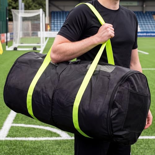 Soccer Net Carry Bag, Holds 2 Full Size Soccer Goal Nets, Storage and Transport Bags with Pockets and Shoulder Carry Straps for Travel 32 x 18 Inch Sports Equipment Accessories
