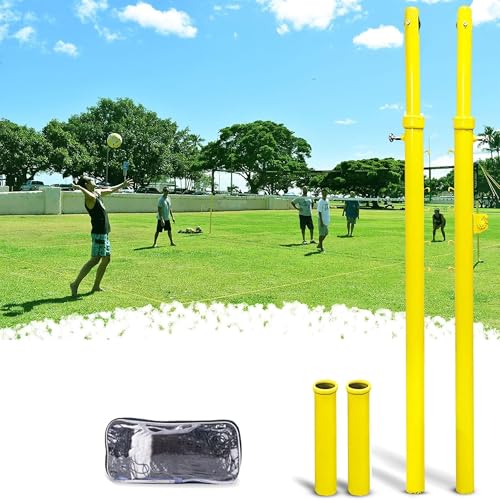 Indoor Volleyball Net,31FT Professional Standard Volleyball Net, Iron Poles Adjustable 6 Heights of 5ft-8ft, for School Outdoor Grass Indoor