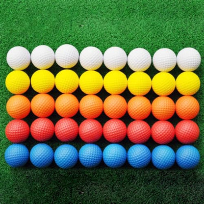 10Pcs Long Lasting Limited Flight Practice Golf Ball for Backyard Realistic Feel PU Practice Foams Flight Training - color: Green