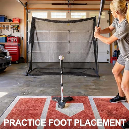 Anti-Slip Baseball Hitting Mat & Softball Training Mat - Thickened Batting Cage Mat for Stance Practice, 6.5 x 4 Feet