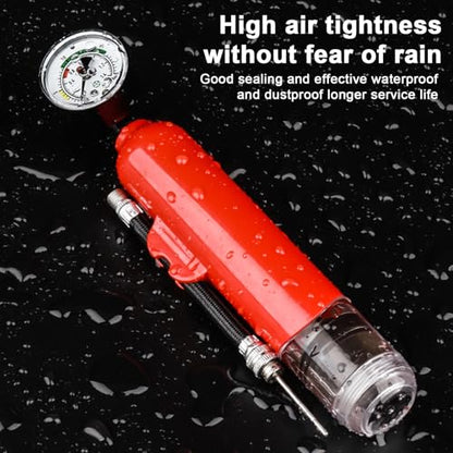 Ball Pump with Pressure Gauge, Dual Action Air Pump for Balls with Needle and Extension Hose, Hand Pump Air Inflation for Basketball, Soccer Ball, Football, Volleyball, Rugby - color: Blue
