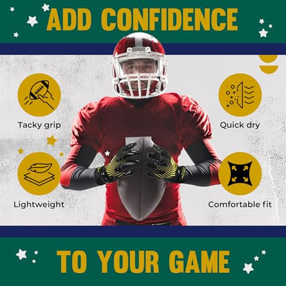 HANDLANDY Youth Football Gloves, Kids Sticky Receiver Gloves,Super Grip Football Glove Best Gift for Boys,Girls
