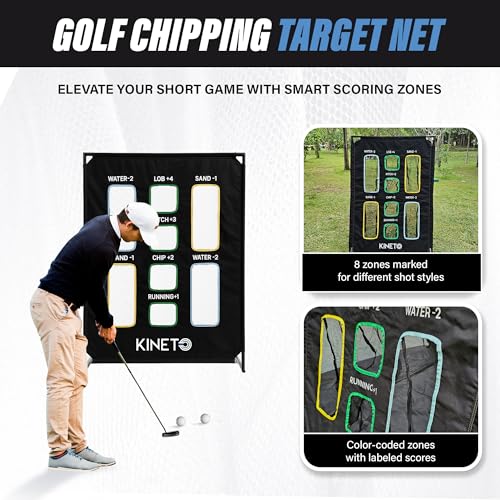 Kineto Training Set – Golf Swing Net, 8-Zone Chipping Target, Baseball Pitch Trainer – Durable, Portable, Tool-Free net for Backyard or Indoor use - size: 2 in 1