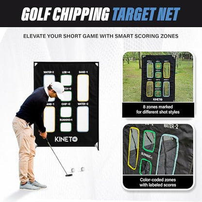 Kineto Training Set – Golf Swing Net, 8-Zone Chipping Target, Baseball Pitch Trainer – Durable, Portable, Tool-Free net for Backyard or Indoor use - size: 2 in 1