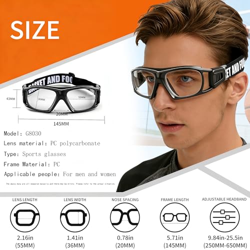 SooGree Sport Glasses for Men Women Basketball Football Sport Goggles Anti Fog Shock Collision Wearable Glasses
