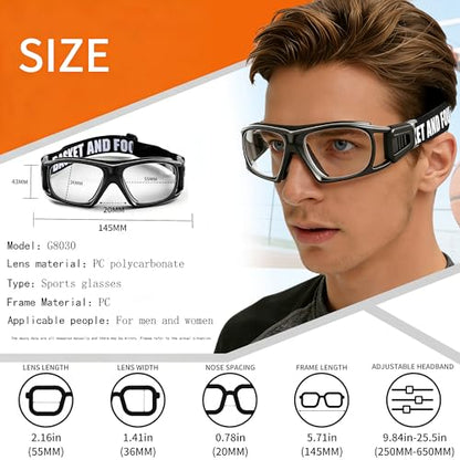SooGree Sport Glasses for Men Women Basketball Football Sport Goggles Anti Fog Shock Collision Wearable Glasses