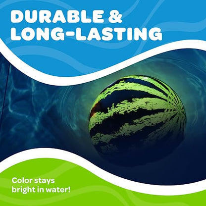 Watermelon Ball Lit - Glow in The Dark Pool Toy for Kids Ages 8-12, Teens, Adults - 9 Inch Swimming Pool Game for Family Fun - size: 9", style: 9" Green LED Light-Up