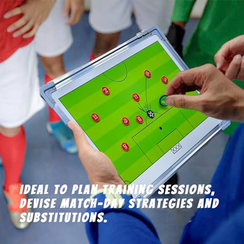 PhantomSky Portable Professional Soccer/Football Aluminum Alloy Tactics Board Coaching Board Strategy Board with Magnetic Markers, Pen, Eraser and Portable Storage Bag (Size: 45 x 30cm)
