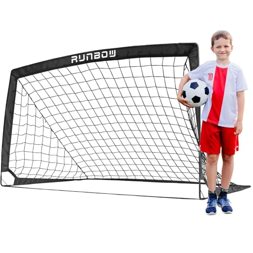 Soccer Goal for Backyard, 5x3 FT Portable Folding Soccer Net with Carry Bag for Kids and Adults Indoor/Outdoor Training Practice Use - color: Black, size: 5x3 FT, 1 Pack