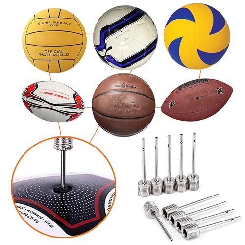 Mobi Lock 6 Pcs Ball Pump Inflation Needle - Stainless Steel Air Pump Needles - Ideal for Blowing Up Football, Basketball, Volleyball, and All Other Sports Balls