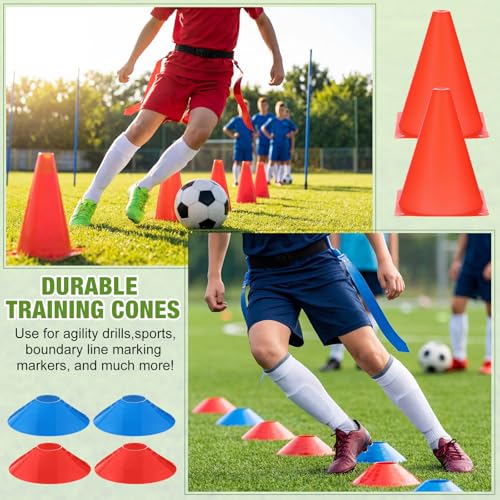 14 Players Flag Football Sets - Adjustable Football Flags and Belts Set Includes Footballs Flags Belts Disc Cones for Youths Teens Sports Teams Training & Competition