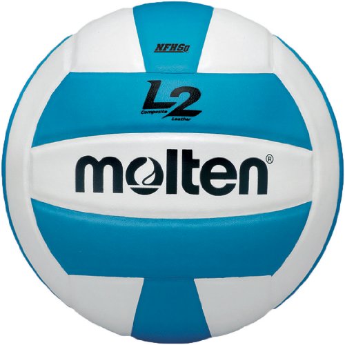 Molten L2 Volleyball, NFHS Approved - color: Aqua/White