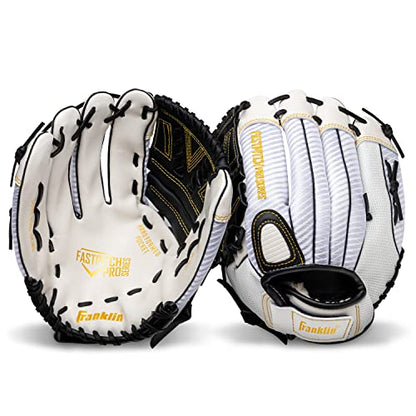 Franklin Sports Girls Softball Glove-Women's Windmill Fastpitch+Slowpitch Softball Glove-Right and Left Hand-Adult - color: White/Gold, size: 12"