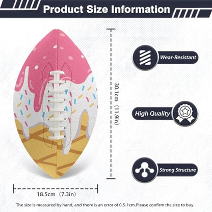 SYtrade Recreational Football Game Footballs PU Composite Leather Footballs for Training Indoor Outdoor - color: Pink Ice Cream