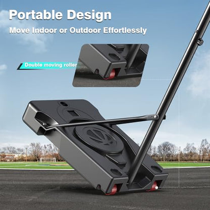Basketball Hoop Outdoor, 10FT Height Adjustable 45 Inch Shatterproof Backboard Portable Basketball Hoops Goals System with 2 Wheels for Backyard/Driveway/Indoor/Court - style: 01 Black