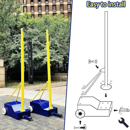Adjustable Badminton & Volleyball Net Set, Heavy-Duty Portable Poles for Backyard Fun, 5-6.9ft Height, Ideal for Sports Enthusiasts