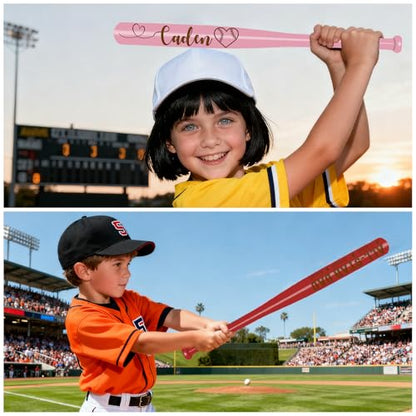 Personalized Mini Bat Custom Baseball Bats 18” Customized Wood Baseball Bat Engraved with Name Text Number for Tee Ball Training Games Little League Softball Team Coach Gift