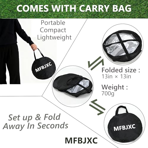 Pop-Up Golf Chipping Net Set with Mat & 8 Practice Balls- Professional Golf Chipping Practice Ideal for Indoor and Outdoor Training- - Gifts for Men, Golfers, Teenage Boys and Beginners