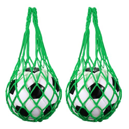 uxcell Basketball Net Bags, Nylon Soccer Ball Holder Portable Multifunctional Single Ball Mesh Net Bag for Storage Basketball Soccer Rugby Balls - color: Green