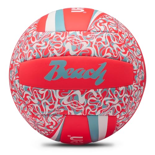 Soft Rubber Lightweight Volleyball for Indoor Training Game Competition, Gym, Outdoor Beach Play, Gift for Kids,Fit for Beginner, Teenager, Adult, 1pcs - color: V5B1503-Orange