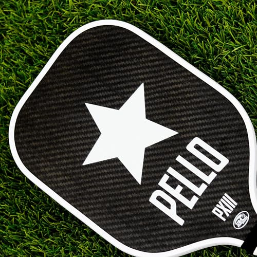 PELLO Carbon Fiber Pickleball Paddles | USA Pickleball Approved | Professional Polypropylene Honeycomb Core | Perfect Balance of Power & Control | Pickle Ball Racquet with Neoprene Case - style: PXIII White