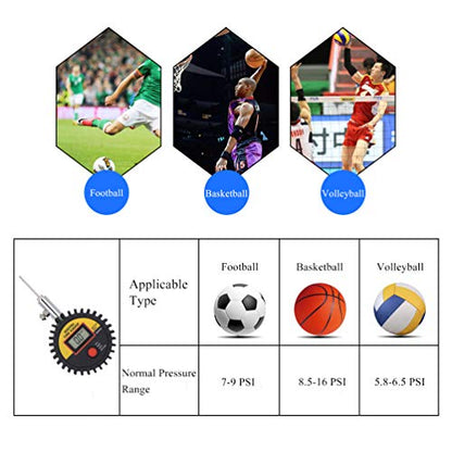 Haploon Digital Ball Pressure Gauge Pump Pressure Gauge Ball for Basketball, Soccer, Football, Volleyball and Other Inflatables