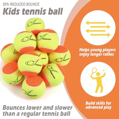 INSUM Tennis Balls, Low Pressureless Tennis Balls for Beginners, Made of Premium Durable Felt, Idea for Little Beginner Practice - color: 60Ft (50% Slower Speeds)