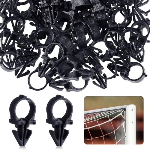 Chunful 100 Pcs Soccer Goal Net Fasteners Soccer Net Clips Replacement Lock Clips Accessories for Goal Series with Pre Drilled Holes in Aluminium Tubing and Posts