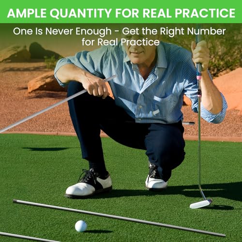 Golf Alignment Sticks 43 Inches Value 5-Pack with Premium Cover, Training Rods Essential Aiming Stick for Perfect Swing & Accurate Aiming & Effective Practice Guide - style: 5 Pcs in White