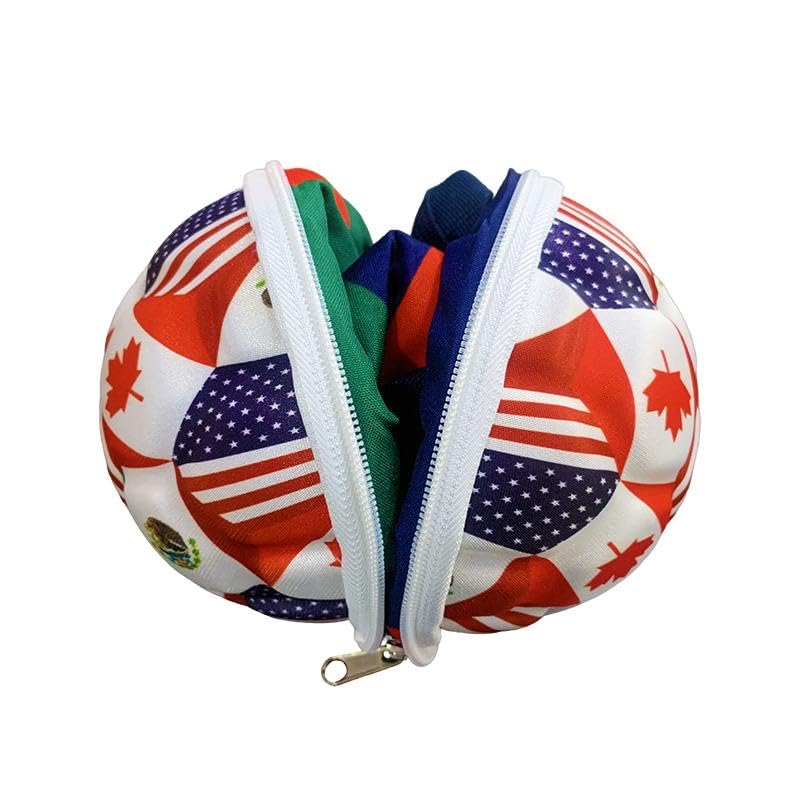 2-in-1 Soccer Ball World Cup Duffle Bag with Carrying Strap, Sports Equipment Storage, Decorative Display