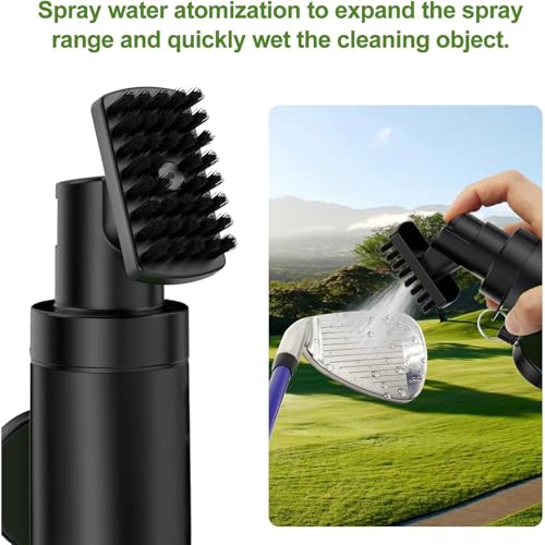 Golf Club Brush Cleaner with 5oz Pressurized Water Sprayer & Clip, Essential Golf Accessories for Golfers
