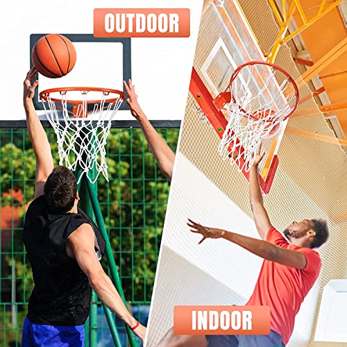 2Pcs Heavy Duty Basketball Net Replacement Fits Standard 12 Loop Basketball Hoop Net for Indoors and Outdoors Gym Equipment