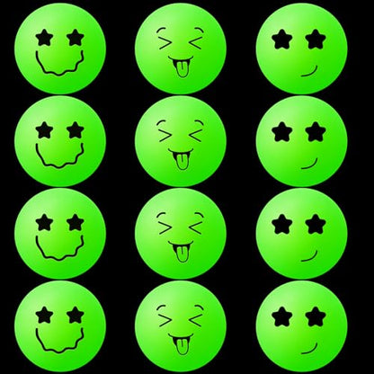 Soulchen 40mm Glow in The Dark Table Tennis Balls Bulk, Carnival Game Night, Neon Birthday Party Favors, Classroom Rewards, Goodie Bag Filler, Pet Playmate - color: Glow in the Dark Green, size: Mixed Faces